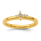 Stackable Women's Diamond Cross Ring in 14K Gold