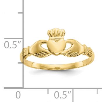 10K Gold Claddagh Ring for Women 5