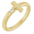 Women's Diamond Cross Ring 14K Gold