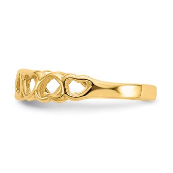 Open Heart Band Ring in 14K Gold for Women 3