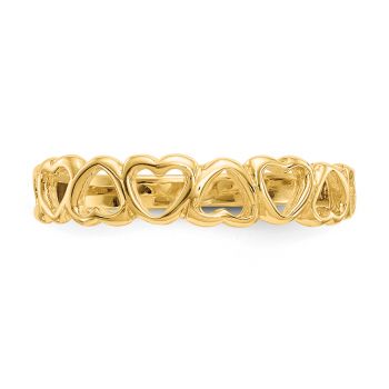 Open Heart Band Ring in 14K Gold for Women 4