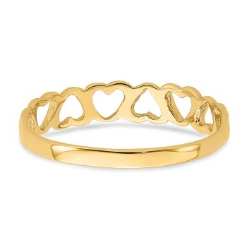 Open Heart Band Ring in 14K Gold for Women 5