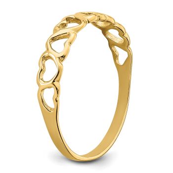 Open Heart Band Ring in 14K Gold for Women 6