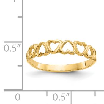 Open Heart Band Ring in 14K Gold for Women 7