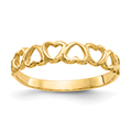 Open Heart Band Ring in 14K Gold for Women