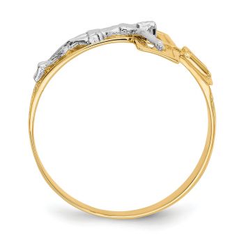Men's Gold Crucifix Ring, 14K Two-Tone Gold 4