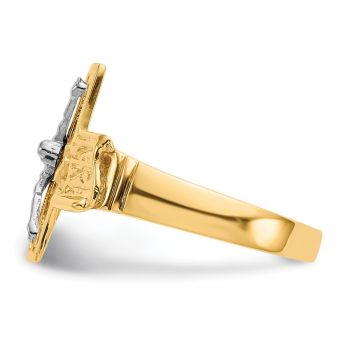 Men's Gold Crucifix Ring, 14K Two-Tone Gold 3