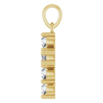 Tiny 1/2 Carat Lab-Grown Diamond Cross Pendant in 14K Gold 3