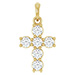 Small 1/2 Carat Diamond Cross Pendant in 14K Gold