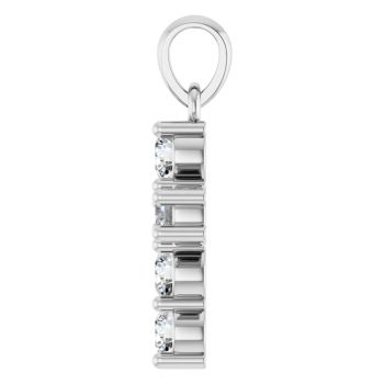 Small Platinum 0.50 Carat Diamond Cross Pendant 3