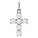 Tiny 0.50 Carat Diamond Cross Pendant in 14K White Gold