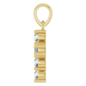 Tiny 14K Gold 1/4 Carat Diamond Cross Pendant 3