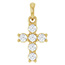 Tiny 14K Gold 1/4 Carat Diamond Cross Pendant