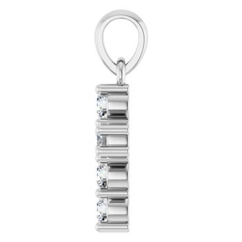Tiny 1/4 Carat Diamond Cross Pendant in Sterling Silver 3