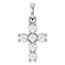 Tiny 0.25 Carat Diamond Cross Pendant in 14K White Gold