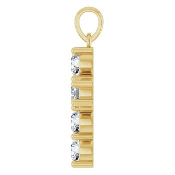 14K Gold 1 Carat Lab-Grown Diamond Cross Pendant 3