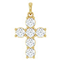 1 Carat Diamond Cross Pendant in 14K Gold