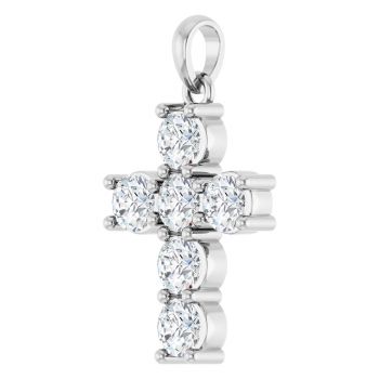 1 Carat Lab-Grown Diamond Cross Pendant in Sterling Silver 2