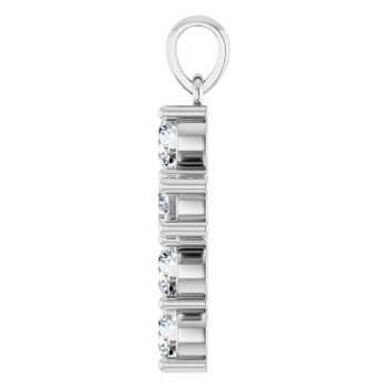 1 Carat Lab-Grown Diamond Cross Pendant in Sterling Silver 3