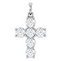 1 Carat Diamond Cross Pendant in Platinum