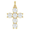 2 Carat Diamond Cross Pendant in 14K Gold