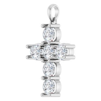 2 Carat Diamond Cross Pendant in Sterling Silver 2