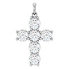 Platinum 2 Carat Diamond Cross Pendant