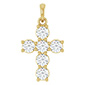 Small 14K Gold 3/4 Carat Diamond Cross Pendant