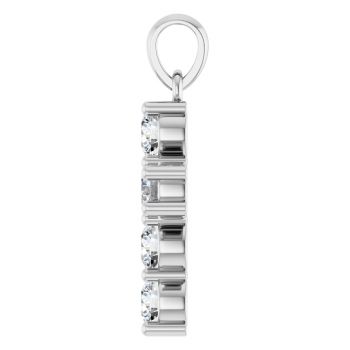 Small 3/4 Carat Diamond Cross Pendant in Platinum 3