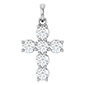 Small 3/4 Carat Diamond Cross Pendant in Platinum