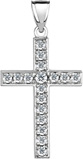 14K White Gold Diamond Cross Pendant for Men