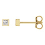 1/10 Carat Bezel Princess-Cut Diamond Stud Earrings in 14K Gold