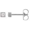 14K White Gold 0.20 Carat Bezel Princess-Cut Diamond Stud Earrings