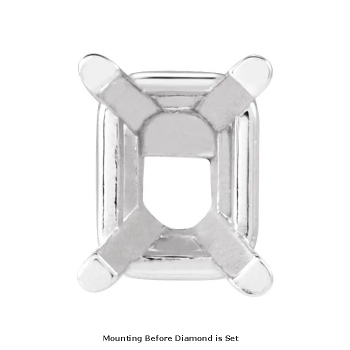 1/2 Carat Emerald-Cut Diamond Stud Earrings in White Gold 3