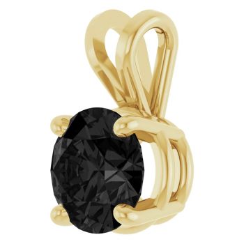 1 Carat Black Diamond Solitaire Pendant in 14K Gold 2