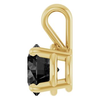 1 Carat Black Diamond Solitaire Pendant in 14K Gold 3