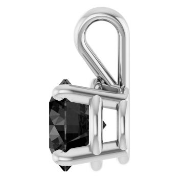 14K White Gold 1 Carat Black Diamond Solitaire Pendant 3
