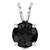14K White Gold 1 Carat Black Diamond Solitaire Pendant