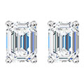 1 Carat GIA-Certified Emerald-Cut Diamond Stud Earrings in 14K White Gold