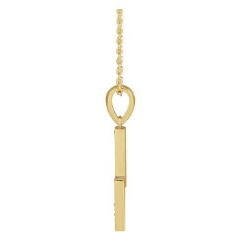 Small Diamond Lightning Bolt Necklace in 14K Gold 2