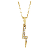 Small Diamond Lightning Bolt Necklace in 14K Gold
