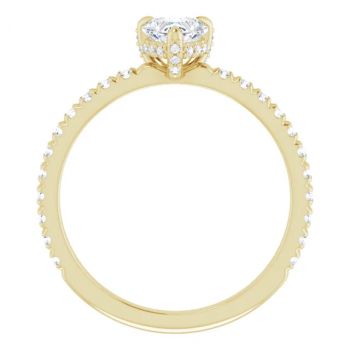 14K Gold 1/2 Carat Heart Diamond Engagement Ring 2
