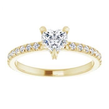 14K Gold 1/2 Carat Heart Diamond Engagement Ring 3