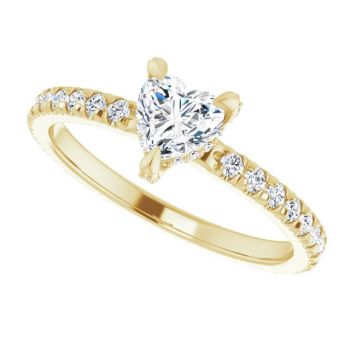 14K Gold 1/2 Carat Heart Diamond Engagement Ring 5