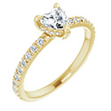 14K Gold 1/2 Carat Heart Diamond Engagement Ring