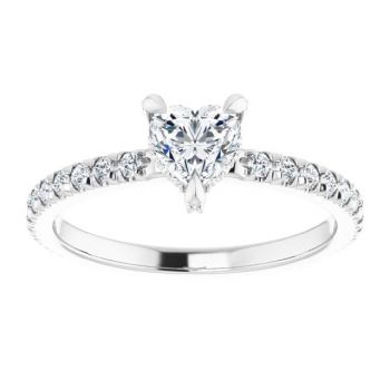 Platinum 0.50 Carat Heart-Cut Diamond Engagement Ring 3