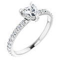 1/2 Carat Heart-Shaped Diamond Ring in 14K White Gold