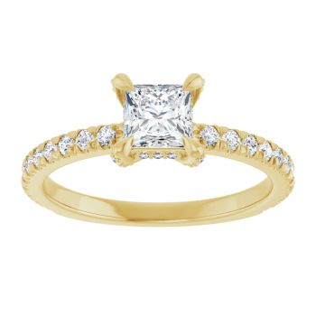 1/2 Carat Princess-Cut Diamond Ring in 14K Gold 3