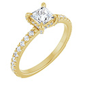 14K Gold 0.50 Carat Lab-Grown Princess-Cut Diamond Engagement Ring