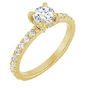 14K Gold 1/2 Carat Lab-Grown Round Diamond Ring